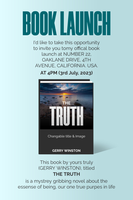 Book Launch Poster Template | PosterMyWall