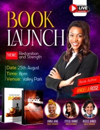 Book launch release party corporate event invitation social media online poster maker flyer template Volante (Carta US)