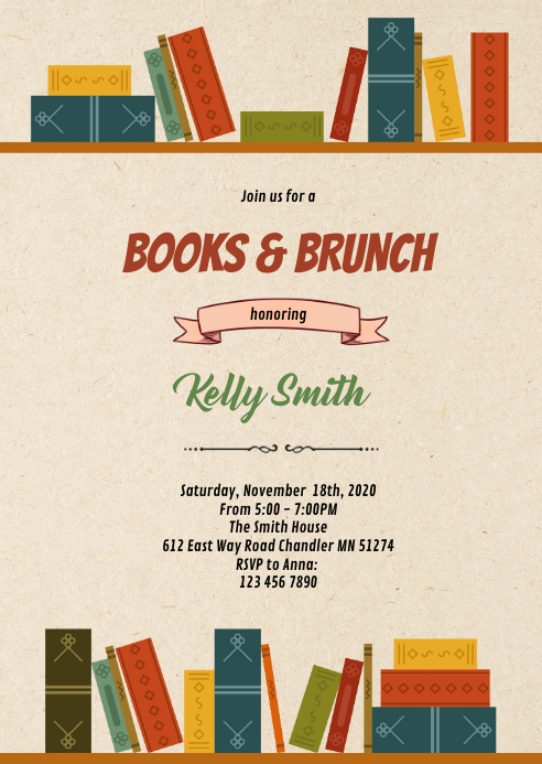 Book library baby bridal shower invitation Template | PosterMyWall