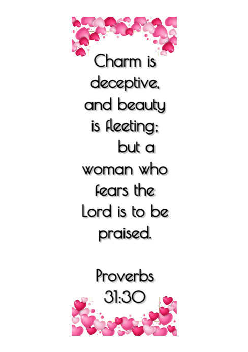 BOOK MARK PROVERBS 31:30 Template | PosterMyWall