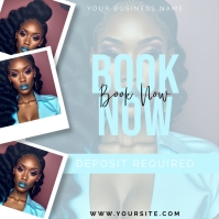 Book Now Light Blue Instagram Post design template