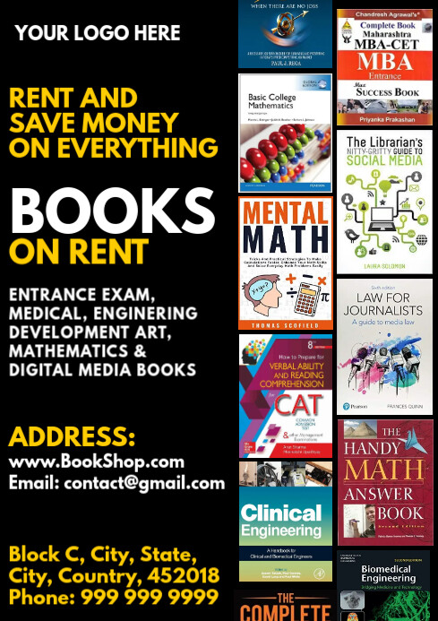 Book On Rent Promo Template | PosterMyWall
