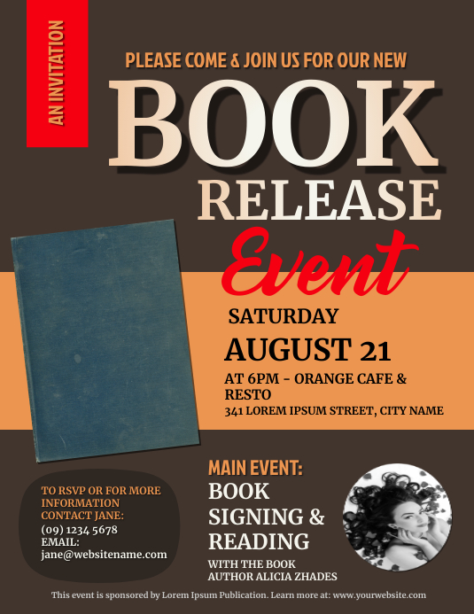 Book Release Blog Examples BOOK RELEASE Template | PosterMyWall