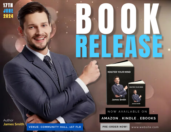 Book Release Poster Template | PosterMyWall