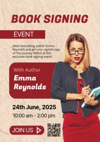 Book Signing Event Poster Template A2