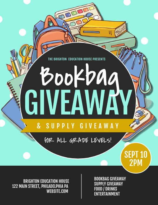 Bookbag Giveaway Template | PosterMyWall