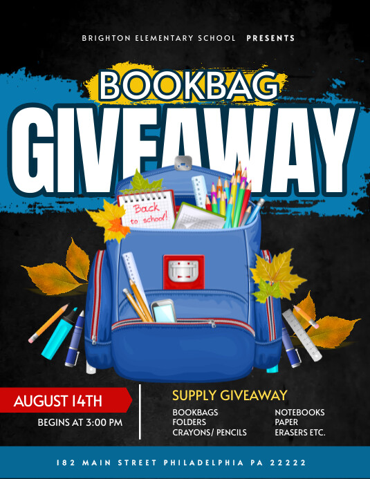 Bookbag giveaway Pamflet (VSA Brief) template