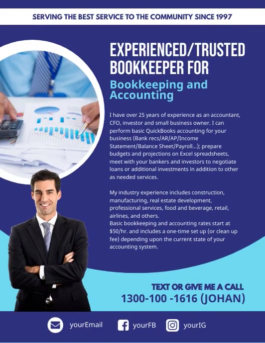Bookkeeper Job Advert Example Bookkeeper flyer template | PosterMyWall