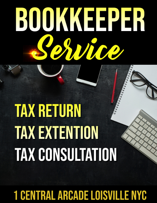 Example Simple Bookkeeper Advert bookkeeping Template | PosterMyWall