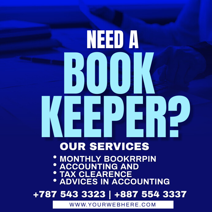 Example Simple Bookkeeper Advert Plantilla de Contabilidad de | PosterMyWall