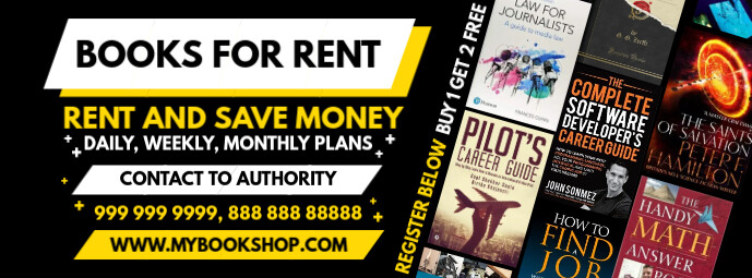 Books On Rent Service Promo Template | PosterMyWall