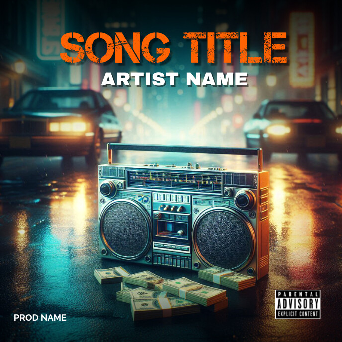 Boom Box Album Cover template