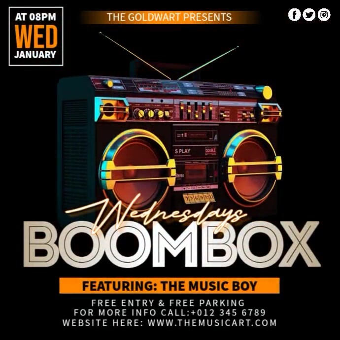 Boombox Design/layout Boombox Music Template | PosterMyWall