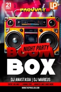 Boombox Night Party Video Poster template