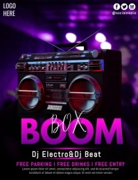 Boombox Party Рекламная листовка (US Letter) template