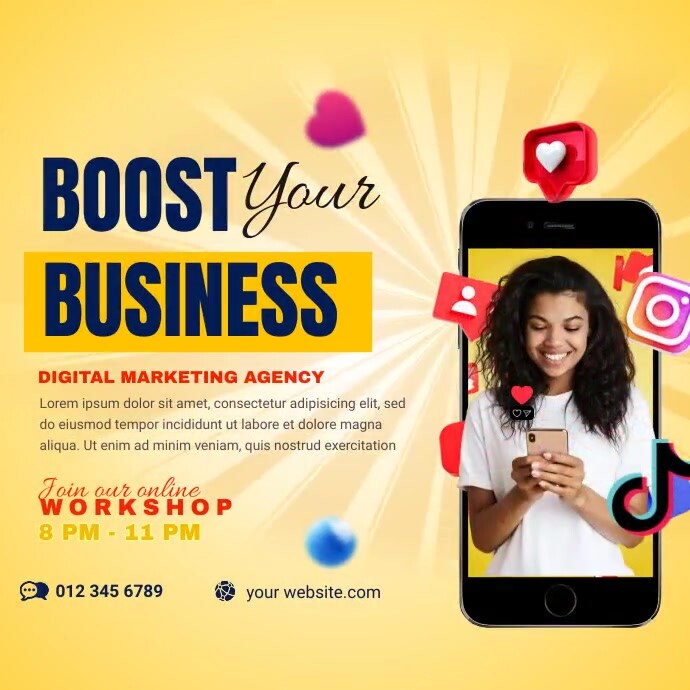 Sample Professional Boosting Posts Digital Marketing Workshop Template | PosterMyWall