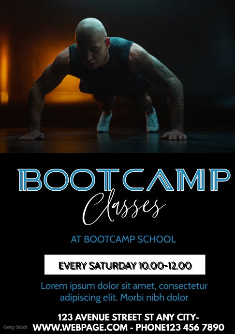 BOOTCAMP Classes Flyer Templat (3) Template | PosterMyWall