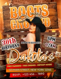 Boots On The Ground Birthday Flyer (US Letter) template