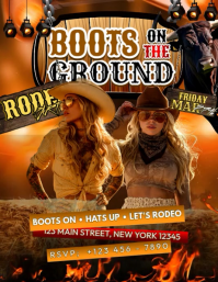 Boots On The Ground Rodeo Party Løbeseddel (US Letter) template