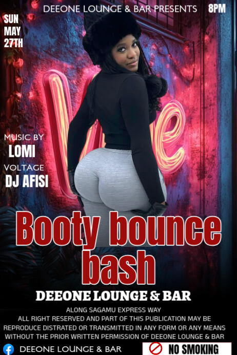 Booty bounce bash Poster template