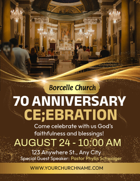 BORCELLE CHURCH 70 Folheto (US Letter) template