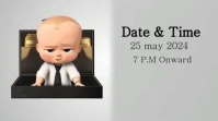 boss baby 1st  birthday Digital Display (16:9) template