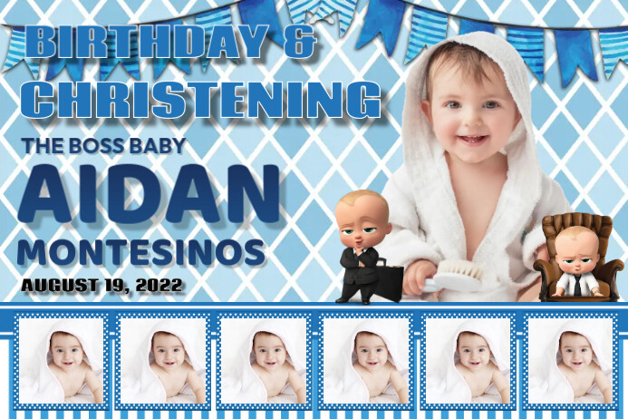 Boss Baby Birthday & Christening Banner template