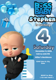 Boss baby birthday invitation A4 template
