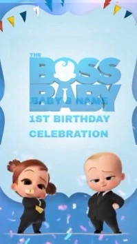 boss baby birthday theme TEMPLATE Digital Display (9:16)