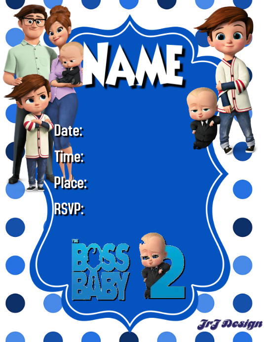 Editable Blank Boss Baby Invitation Template / Baby Boss Template
