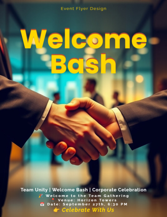 Plantilla de Boss employee handshake welcome to the team corporate ...