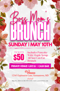 Boss Mom’s Brunch Event Flyer Poster template
