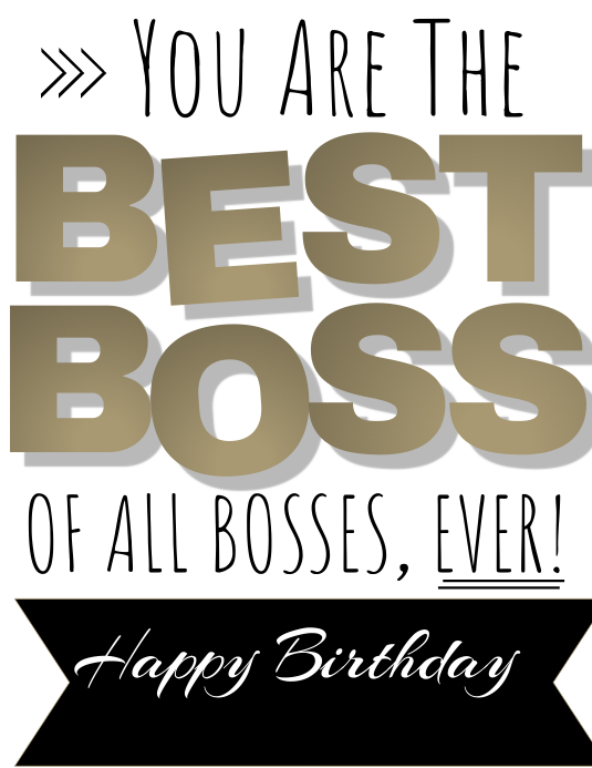 Free Printable Happy Birthday Boss Card