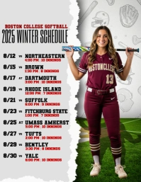 Boston College Softball: Winter Game Lineup 2025 Рекламная листовка (US Letter) template