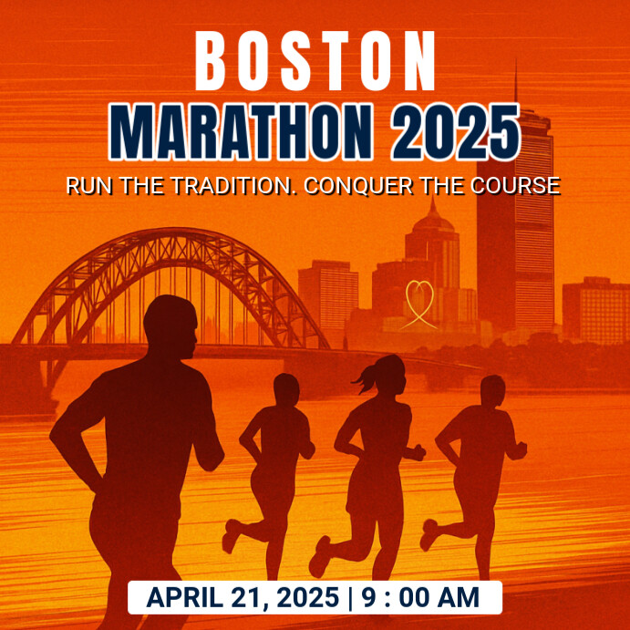 Boston marathon 2025 Instagram Plasing template