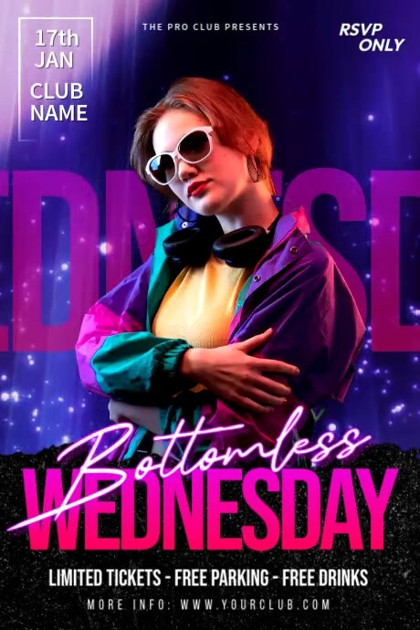 Bottomless Wednesday Template | PosterMyWall