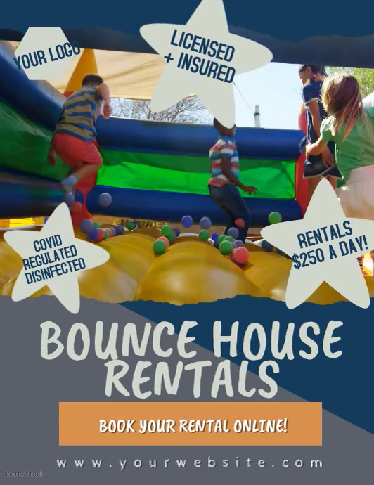 Bounce House Rental Video Flyer Template PosterMyWall
