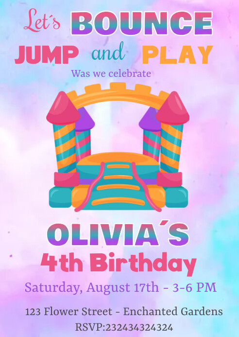 Bounce Invitation Template PosterMyWall