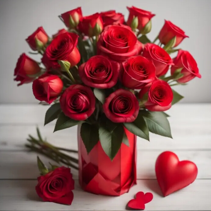 Bouquet of red roses Template | PosterMyWall