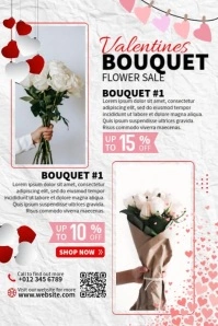 Bouquet Valentines Flower Sale Poster template