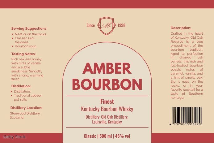 Bourbon Bottle Label Template PosterMyWall