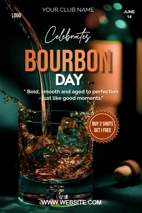 Bourbon day Plakat template