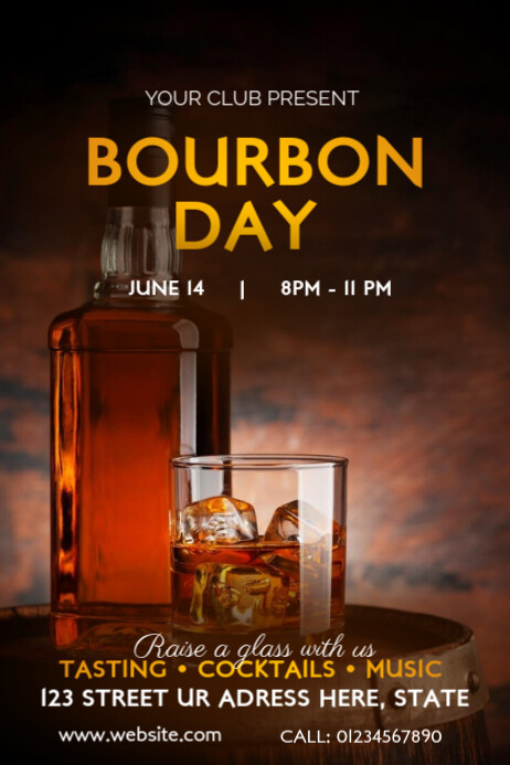 Bourbon Day Template  Poster