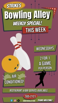BOWLING ALLEY SPECIAL INSTAGRAM AD Pantalla Digital (9:16) template
