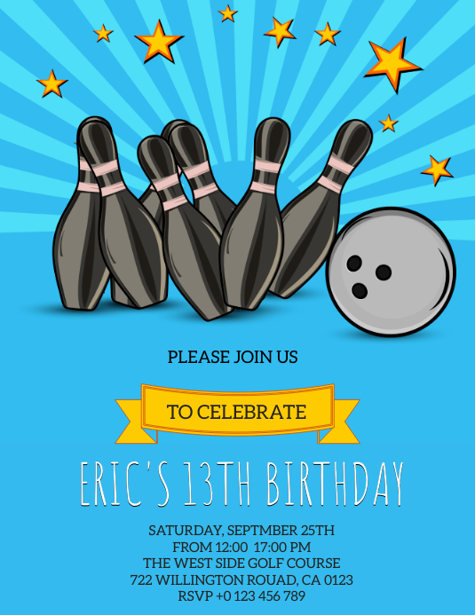 Modelli gratuiti online per inviti di compleanno Bowling | Greetings Island Modelli gratuiti online per inviti di compleanno Bowling | Greetings Island