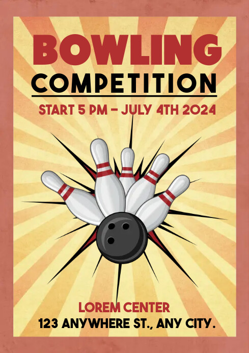 Bowling Competition Ads A3 template