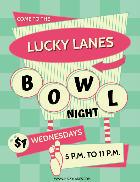 BOWLING Flyer (US Letter) template