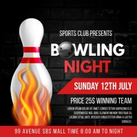 Bowling flyer Instagram Post template