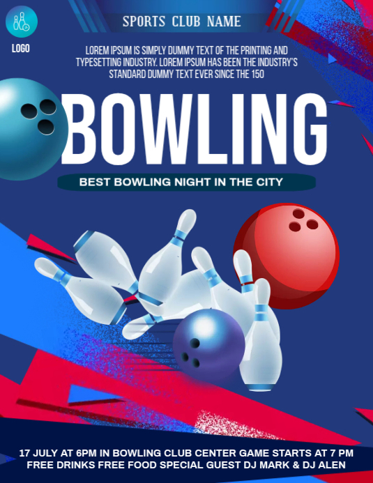 Bowling Flyer Template PosterMyWall