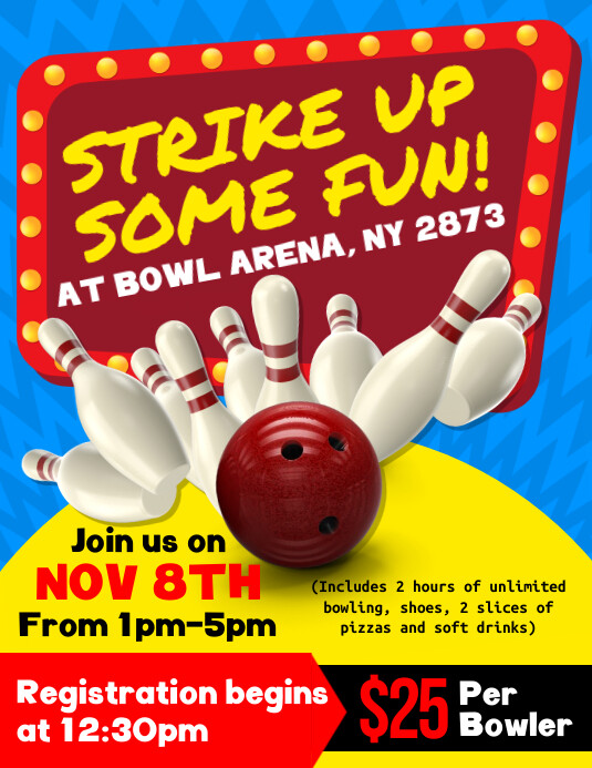 Bowling Flyer Template PosterMyWall